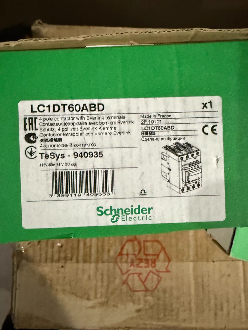 Schneider LC1DT60ABD Contactor 24VDC Industrial Supplier Fast Delivery