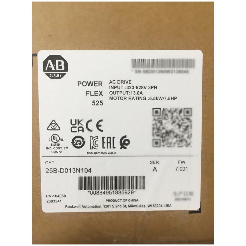 NEW Factory Sealed Allen-Bradley 25B-D013N104 PowerFlex 525 5.5KW 7.5HP AC Drive