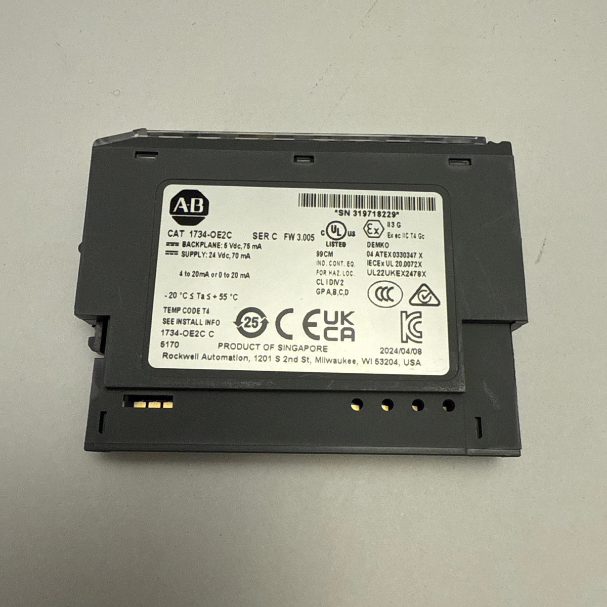 Allen-Bradley 1734-OE2C Analog Output Module 2-Channel 4-20mA 24VDC