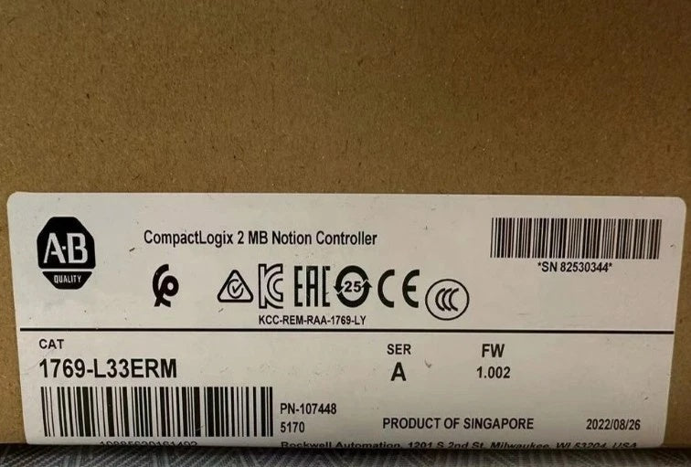 Allen-Bradley 1769-L33ERM CompactLogix PLC Controller 2MB EtherNet/IP