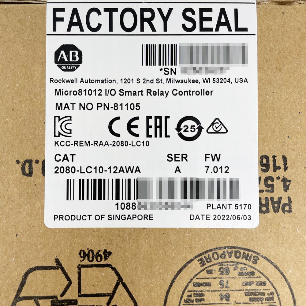 Allen-Bradley Brand  New 2080-LC10-12QBB PLC Controller