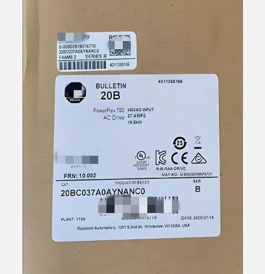 Allen-Bradley 20BC037A0AYNANC0 PowerFlex 700 AC Drive 400V 37A 18.5kW