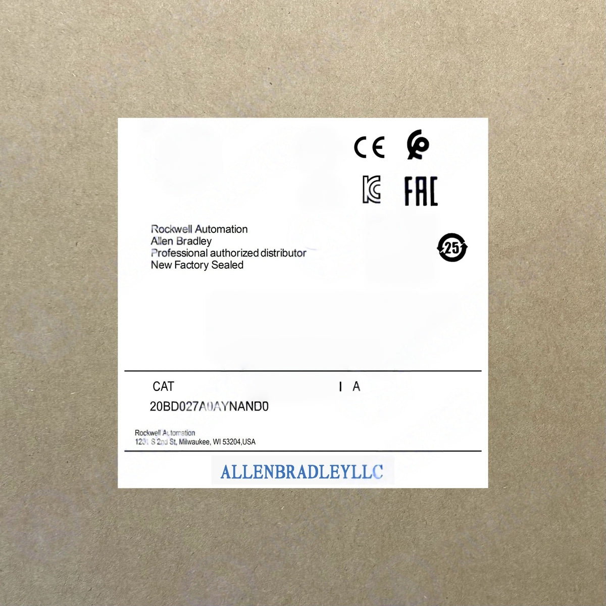 Allen-Bradley 20BD027A0AYNAND0 PowerFlex 700 AC Drive 480V 27A 20HP