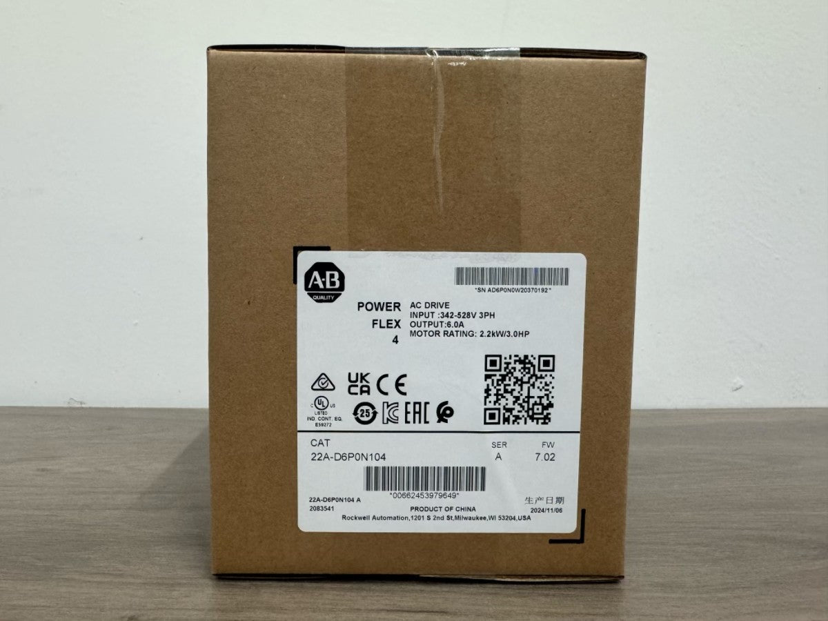 Allen-Bradley 22A-D6P0N104 PowerFlex 4 AC Drive 2.2kW 480VAC