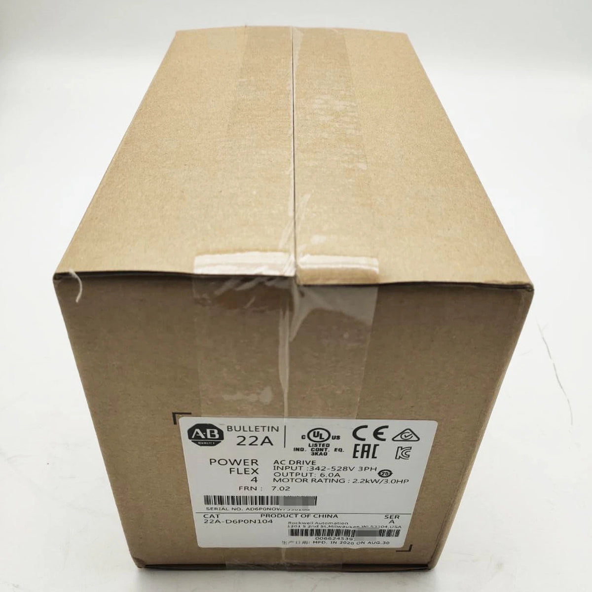 Allen-Bradley 22A-D6P0N104 PowerFlex 4 AC Drive 2.2kW 480VAC