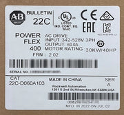 Allen-Bradley 22C-D060A PowerFlex 400 AC Drive 30kW 60A