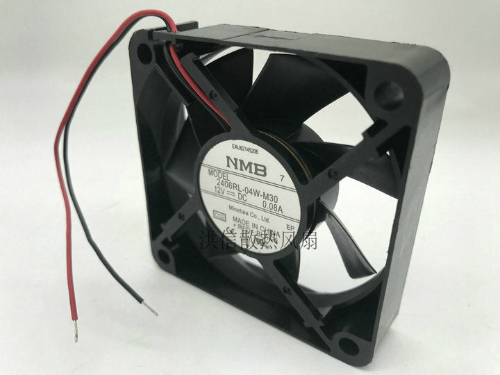 NMB-MAT 2406RL-04W-M30 DC Axial Fan 12V 60x60x15mm 2-Wire