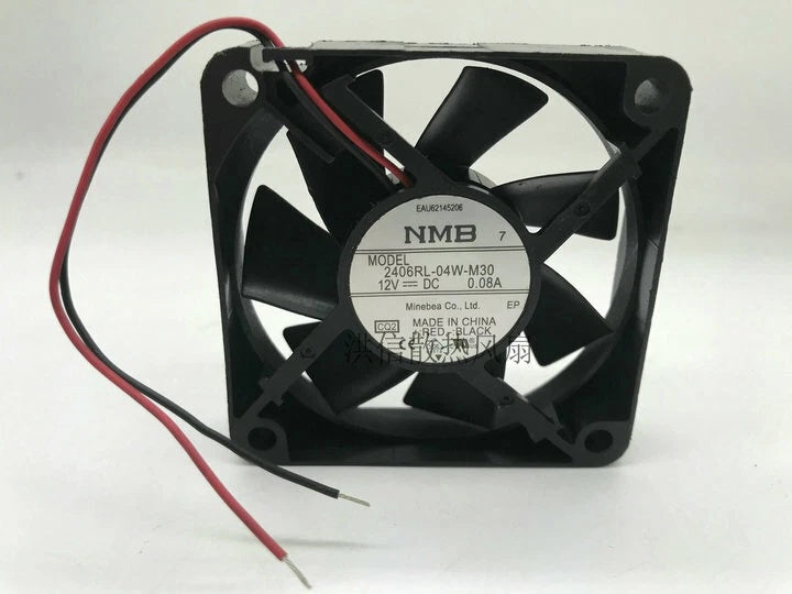 NMB-MAT 2406RL-04W-M30 DC Axial Fan 12V 60x60x15mm 2-Wire