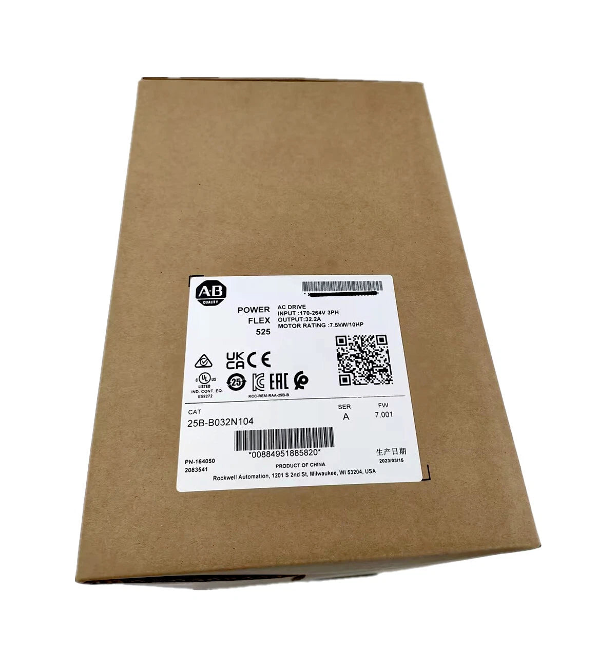 Allen-Bradley 25B-B032N104 PowerFlex 525 AC Drive 7.5kW 32A 200-240VAC