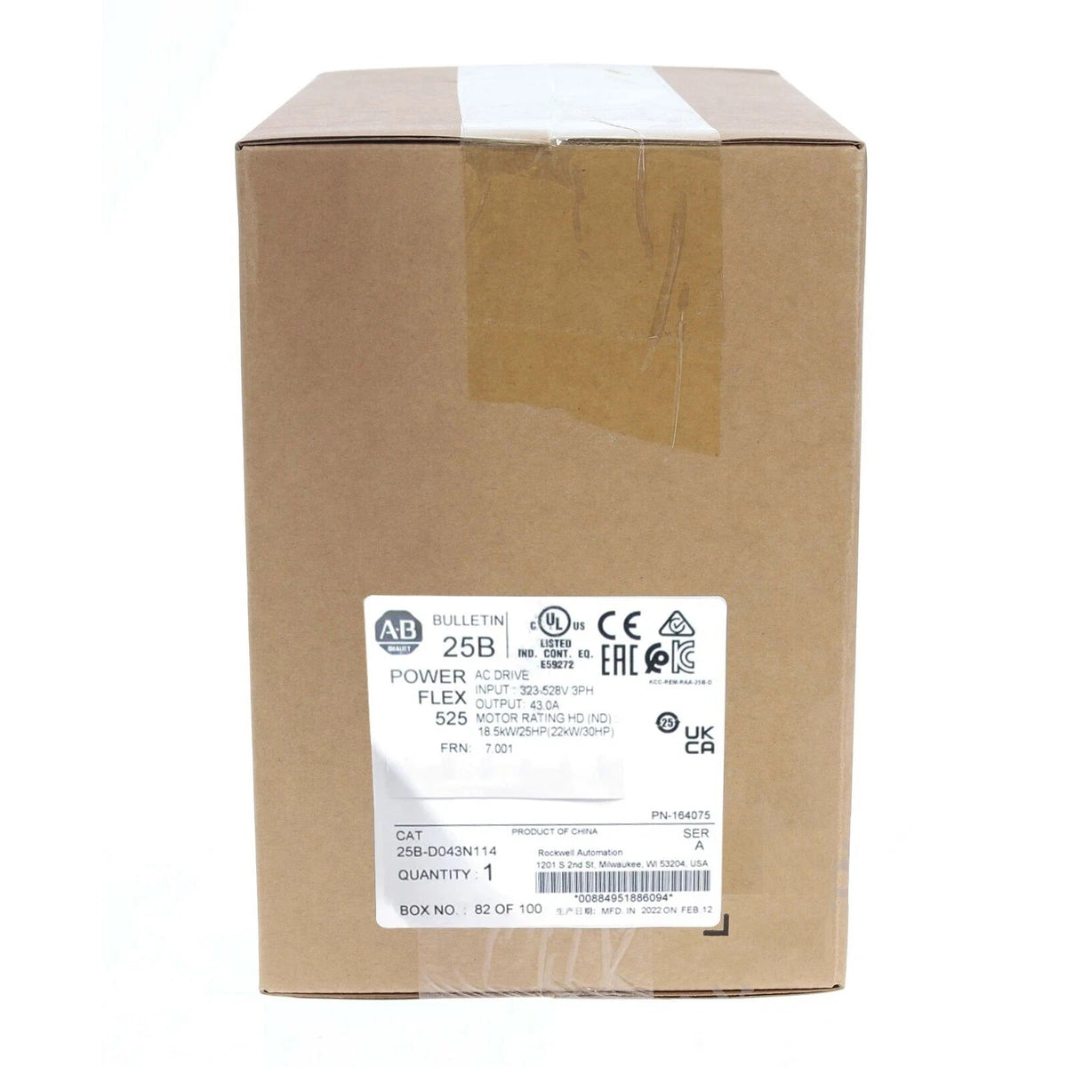 Allen-Bradley 25B-D043N114 PowerFlex 525 AC Drive 22kW 43A 380-480VAC