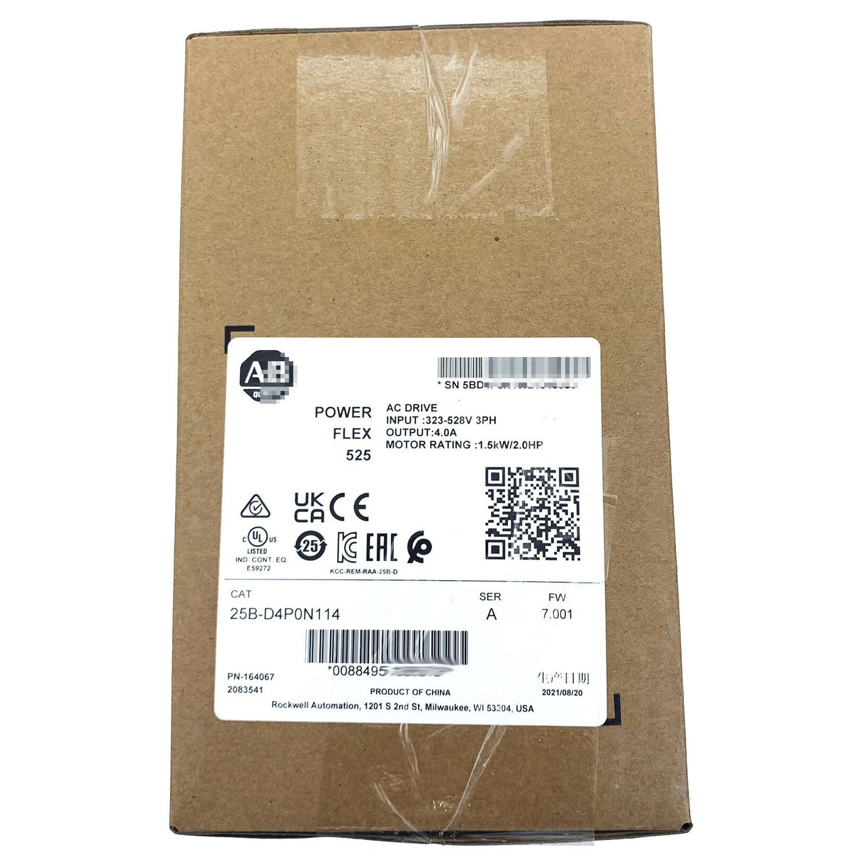Allen-Bradley 25B-D4P0N114 PowerFlex 525 AC Drive 1.5kW 4A 380-480VAC