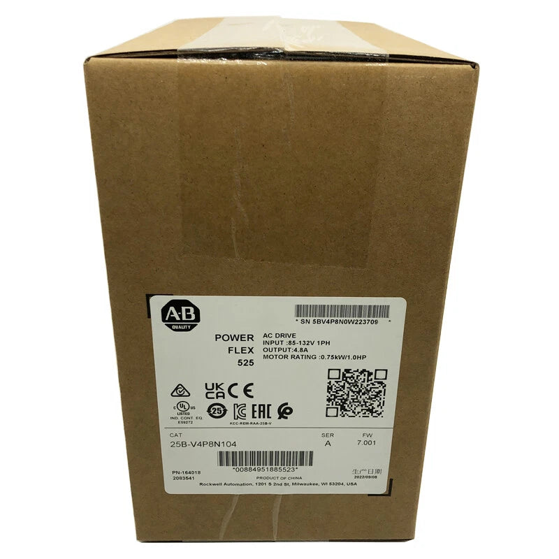 Allen-Bradley 25B-V4P8N104 PowerFlex 525 AC Drive 0.75kW 4.8A 100-120VAC