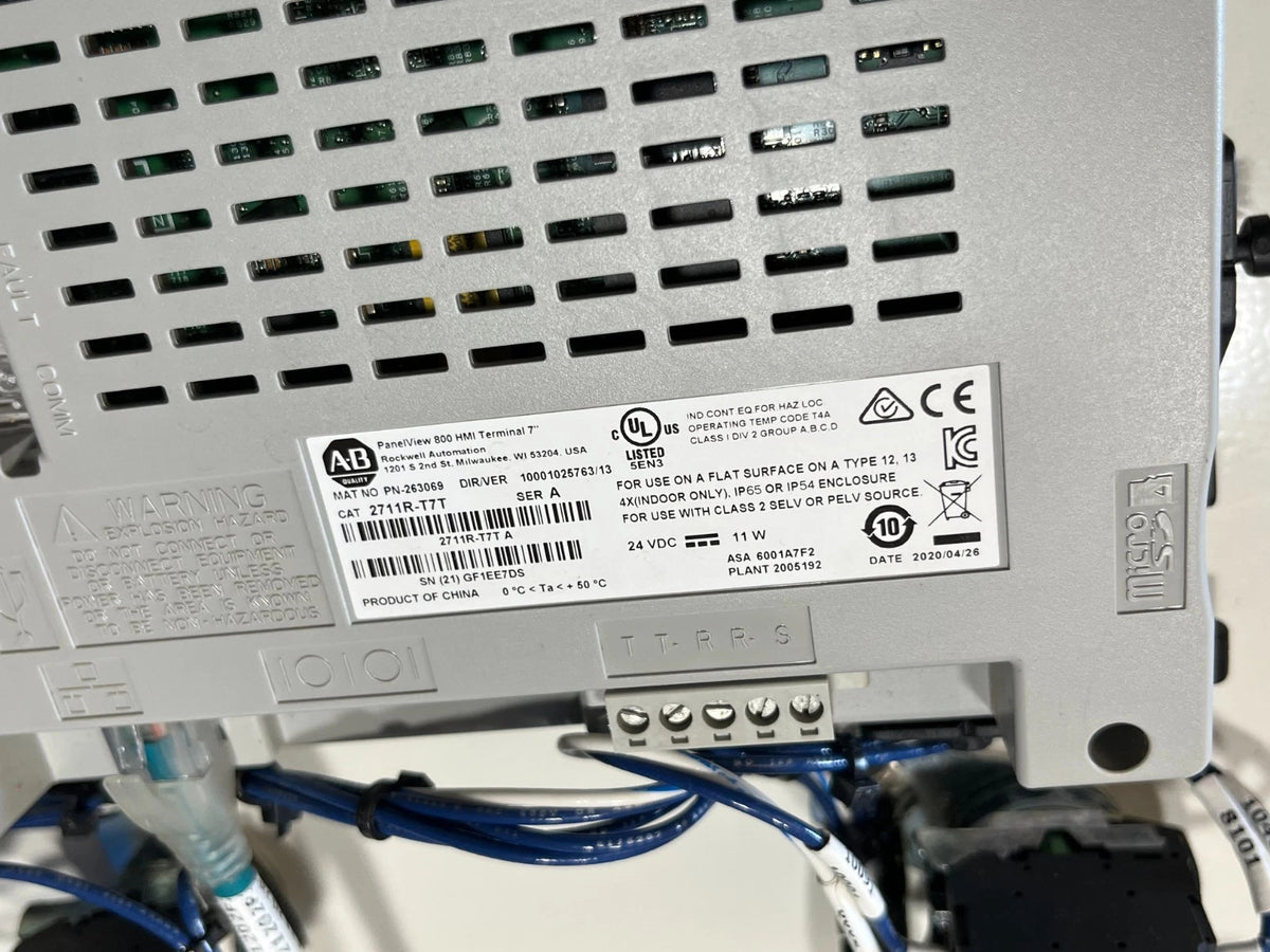 Allen-Bradley 2711R-T7T PanelView 800 HMI 7in Touch 800x480 24VDC