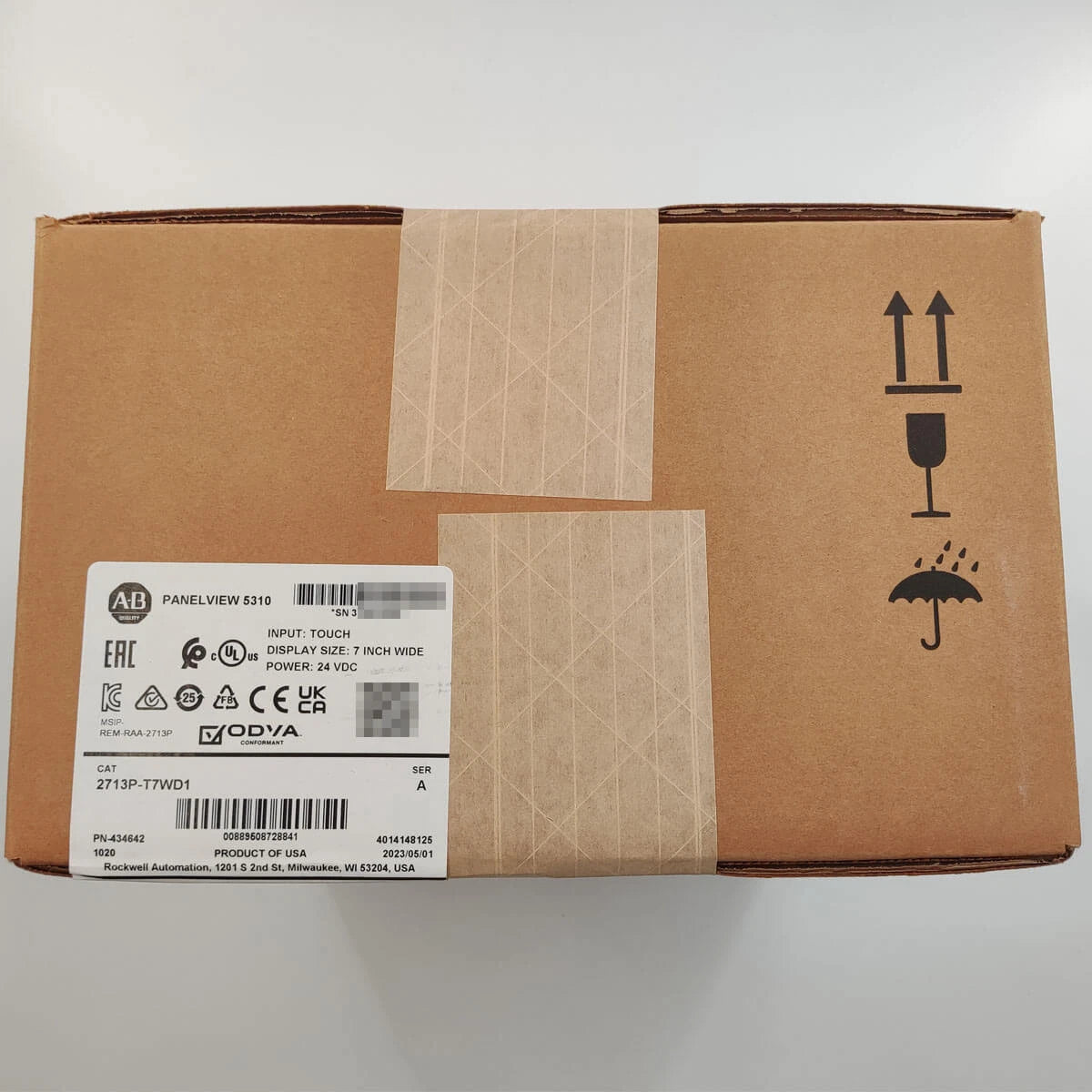 Allen-Bradley 2713P-T7WD1 PanelView 5310 HMI 7in Touch 24VDC 800x480