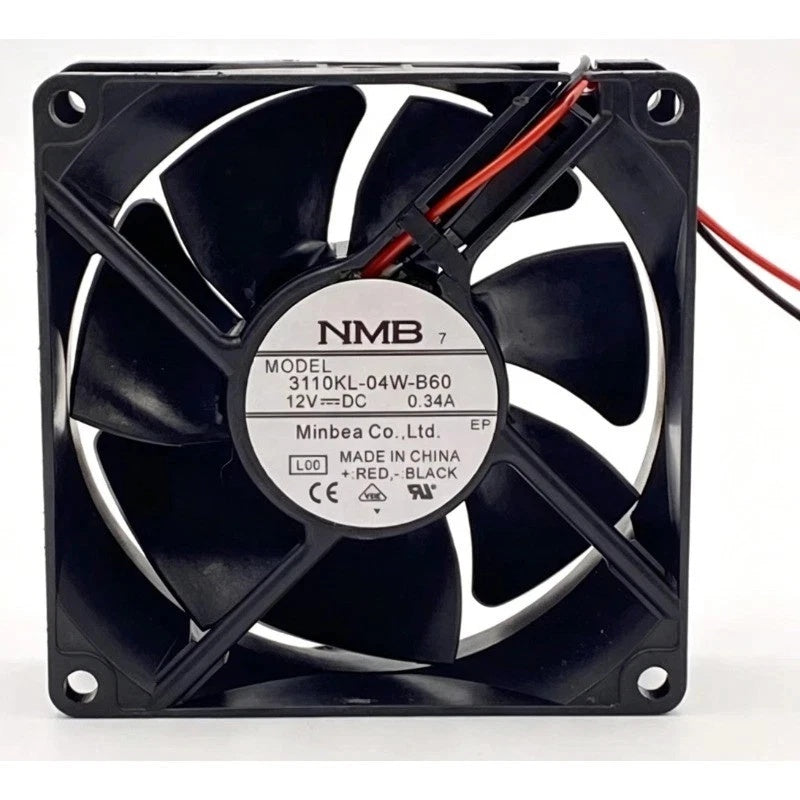 NMB-MAT 3110KL-04W-B60 DC Axial Fan 12V 80x80x25mm 3400RPM