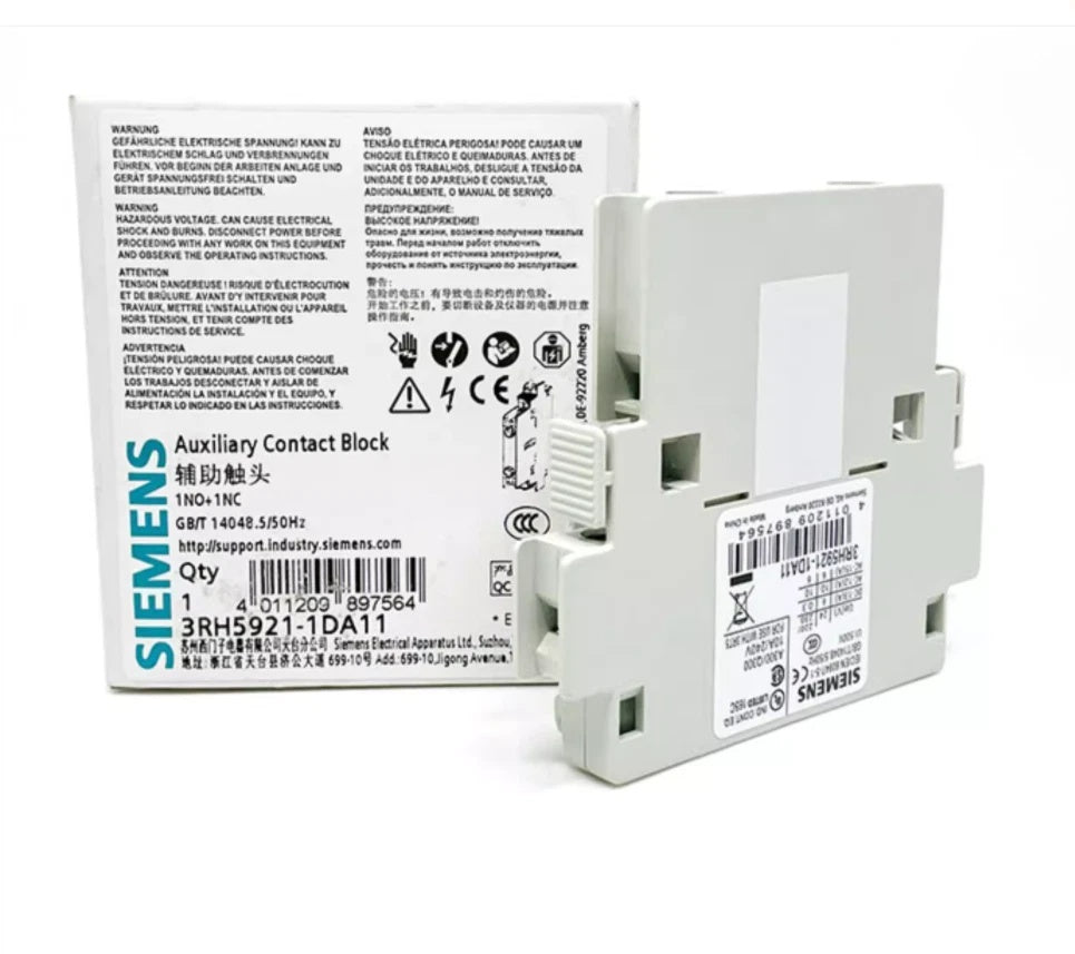 SIEMENS 3RH5921-1DA11 Auxiliary Contact Block 1NO+1NC 2-Pole