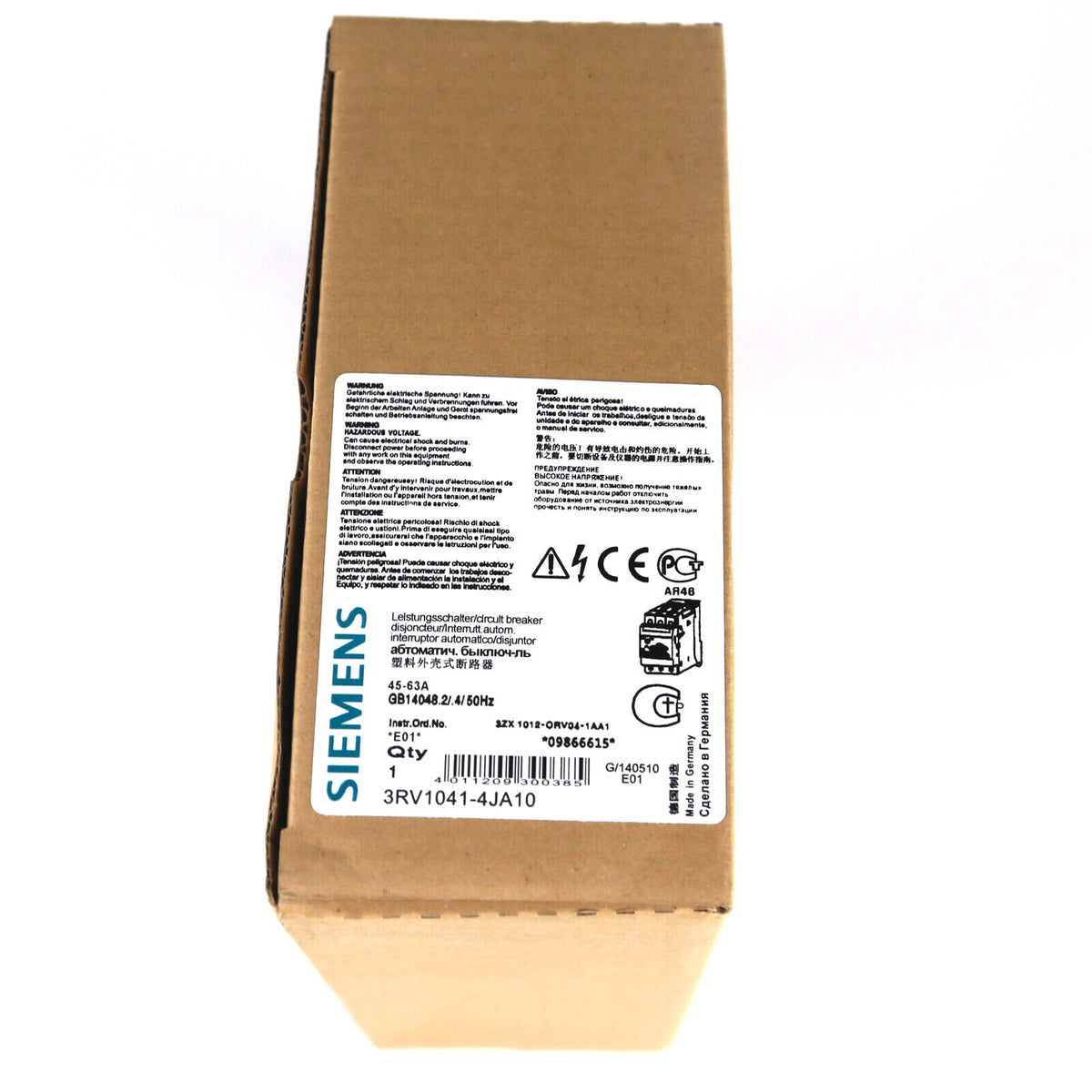 SIEMENS 3RV10414JA10 Motor Protection Circuit Breaker 40A 3-Pole