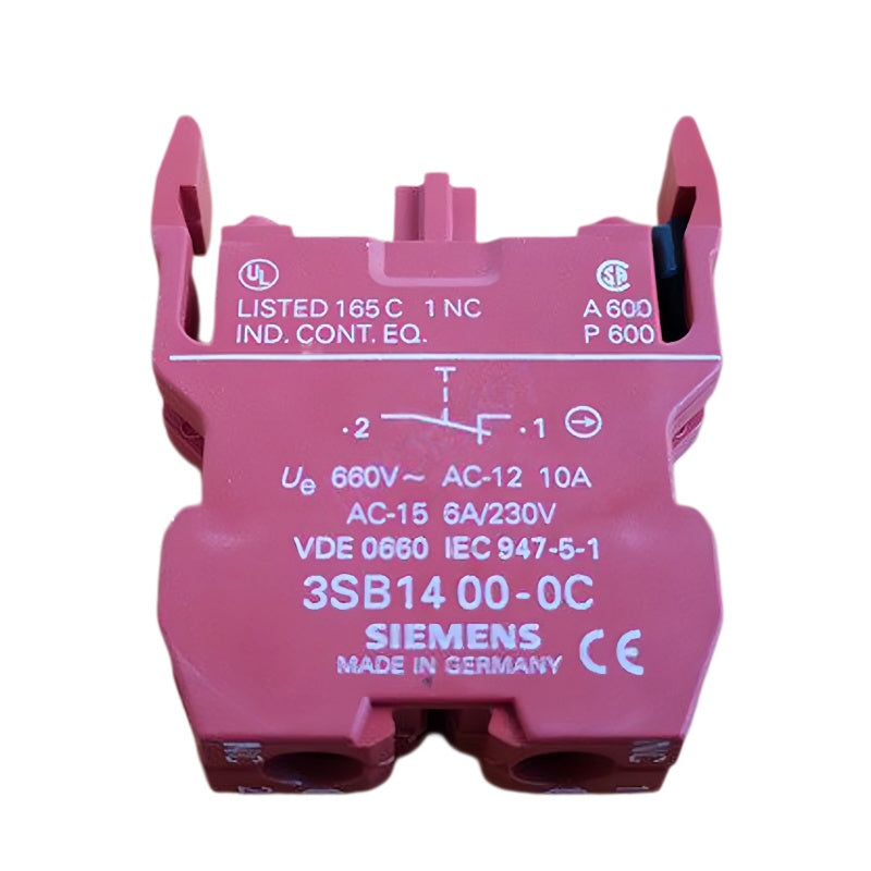 SIEMENS 3SB1400-0C Pushbutton Actuator 22mm Black Momentary
