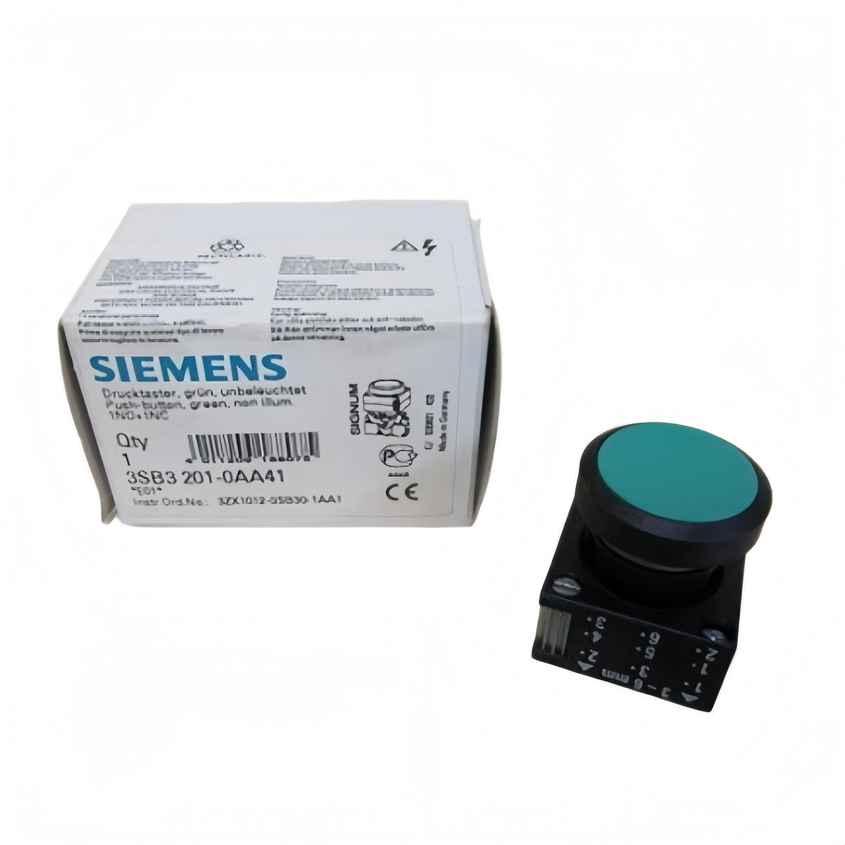 SIEMENS 3SB3001-0AA41 Illuminated Pushbutton 22mm Green Momentary