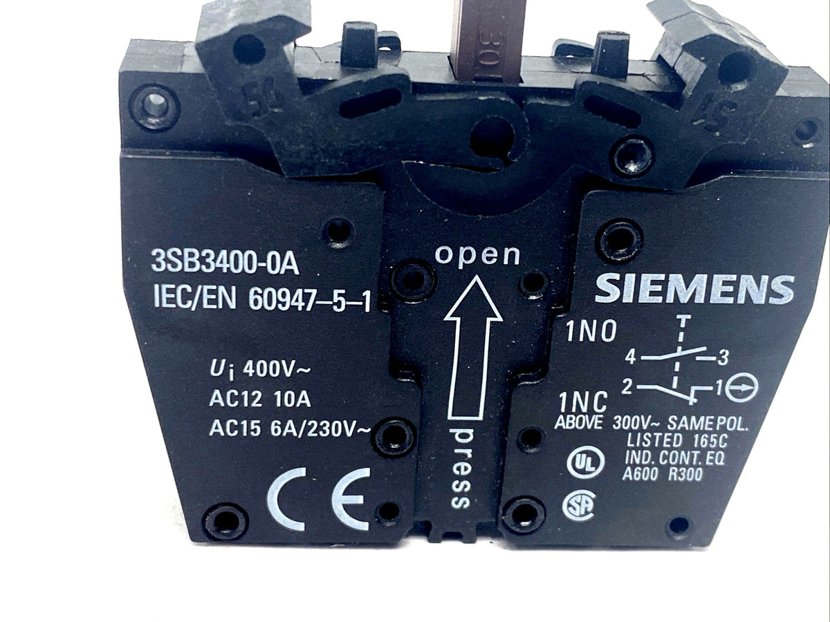 SIEMENS 3SB3400-0A Push Button Switch 1NO 1NC