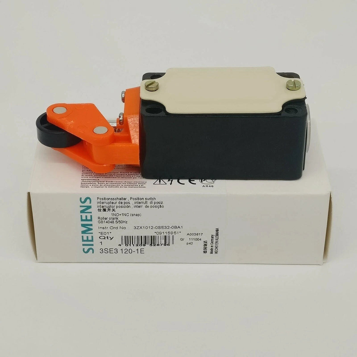 SIEMENS 3SE3120-1E Limit Switch 1NO+1NC Roller Lever Snap-Action