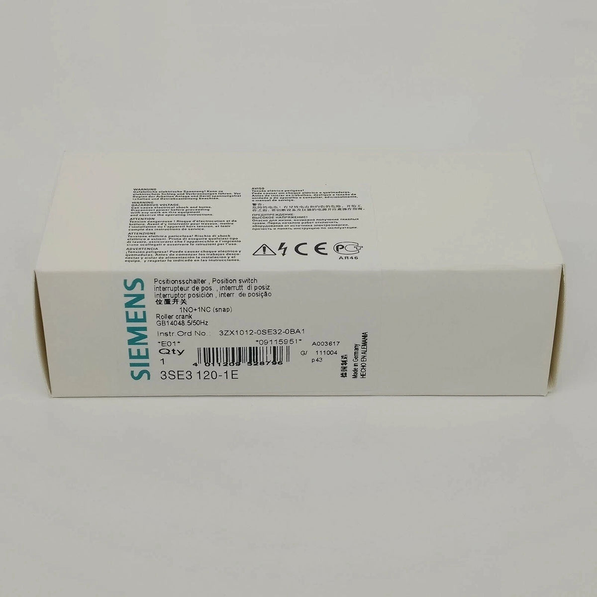 SIEMENS 3SE3120-1E Limit Switch 1NO+1NC Roller Lever Snap-Action