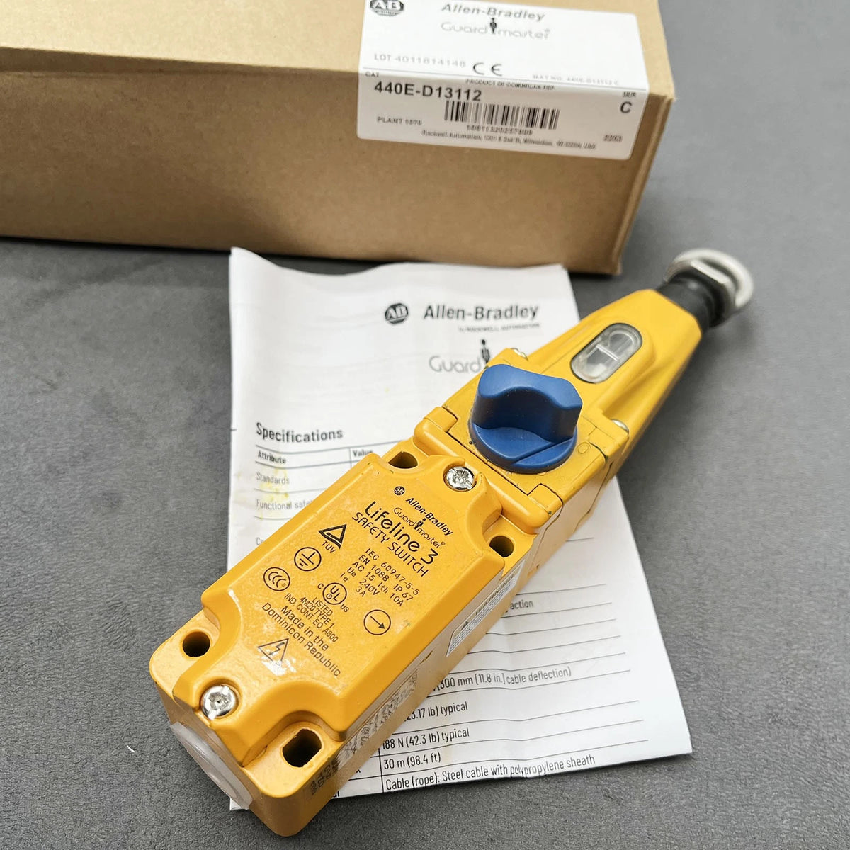 Allen-Bradley 440E-D13112 Emergency Cable Pull Switch 30m 3NC 1NO M20