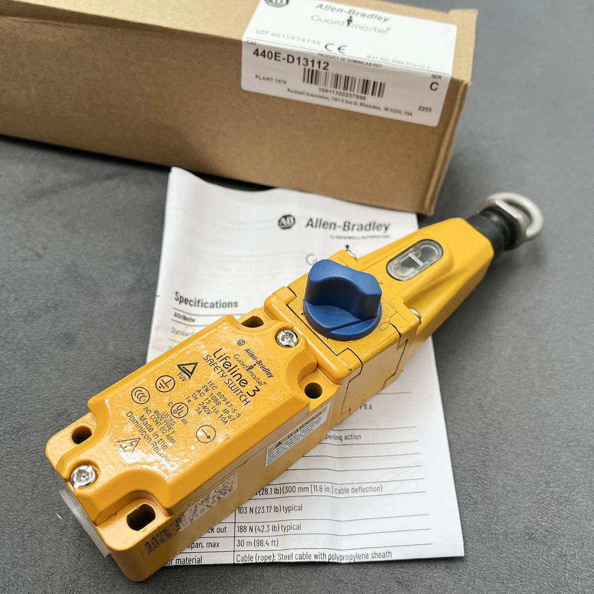 Allen-Bradley 440E-D13112 Emergency Cable Pull Switch 30m 3NC 1NO M20