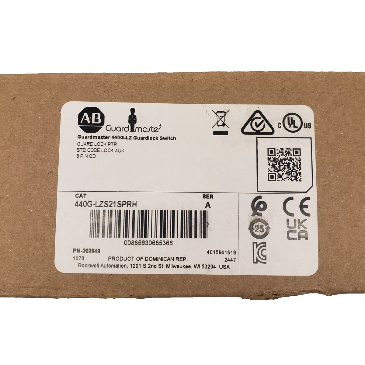 Allen-Bradley 440G-LZS21SPRH Guard Locking Switch 24VDC PLe Cat 4