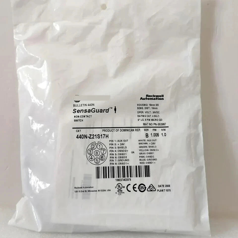 Allen-Bradley 440N-Z21S17H Non-Contact Safety Switch 15mm 8-Pin M12
