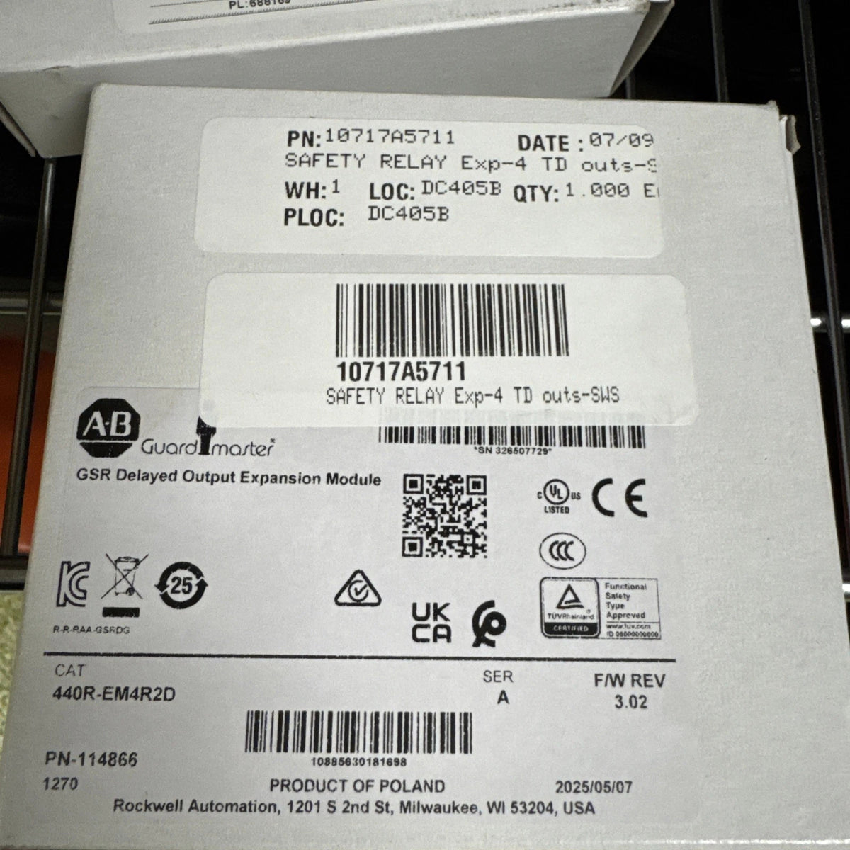 Allen-Bradley 440R-EM4R2D Safety Relay Expansion Module 24V DC 4NO Delayed