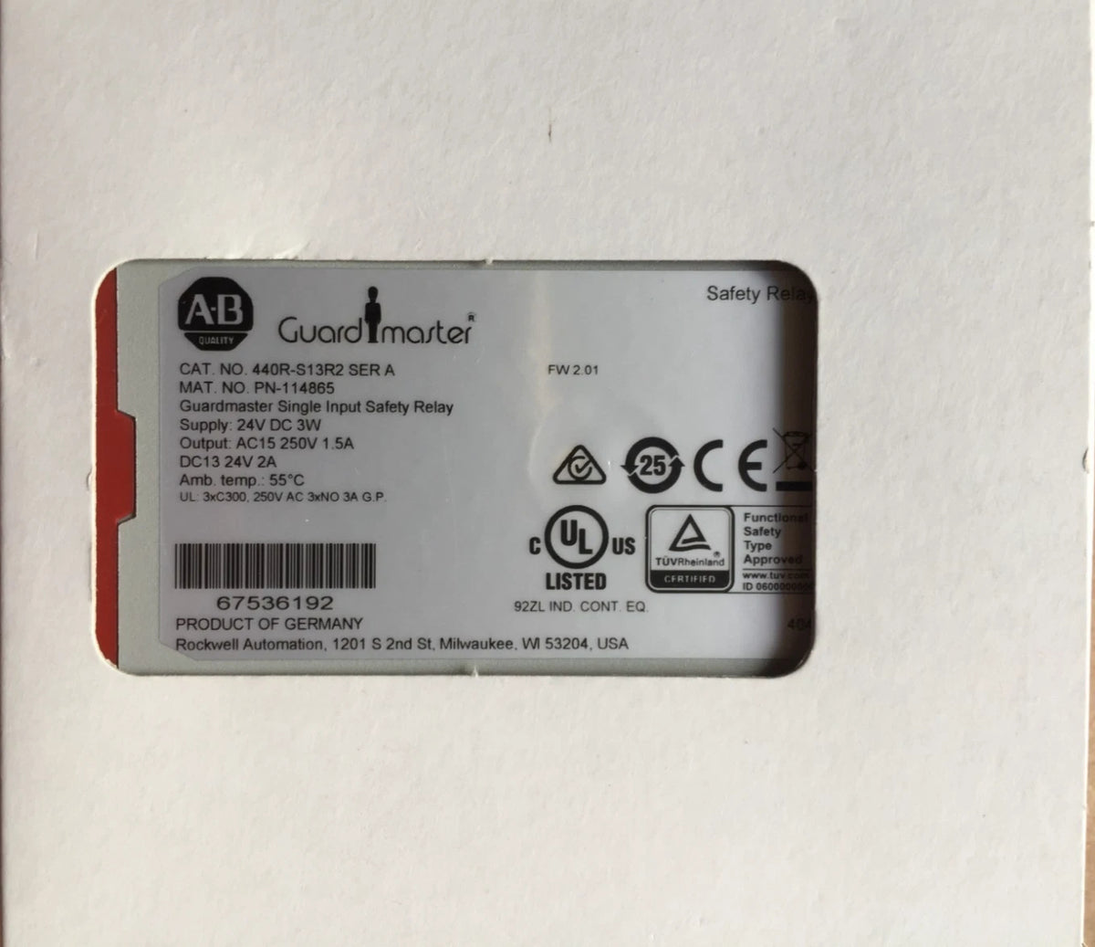 Allen-Bradley 440R-S13R2 Safety Relay 24V DC 3NO 1NC