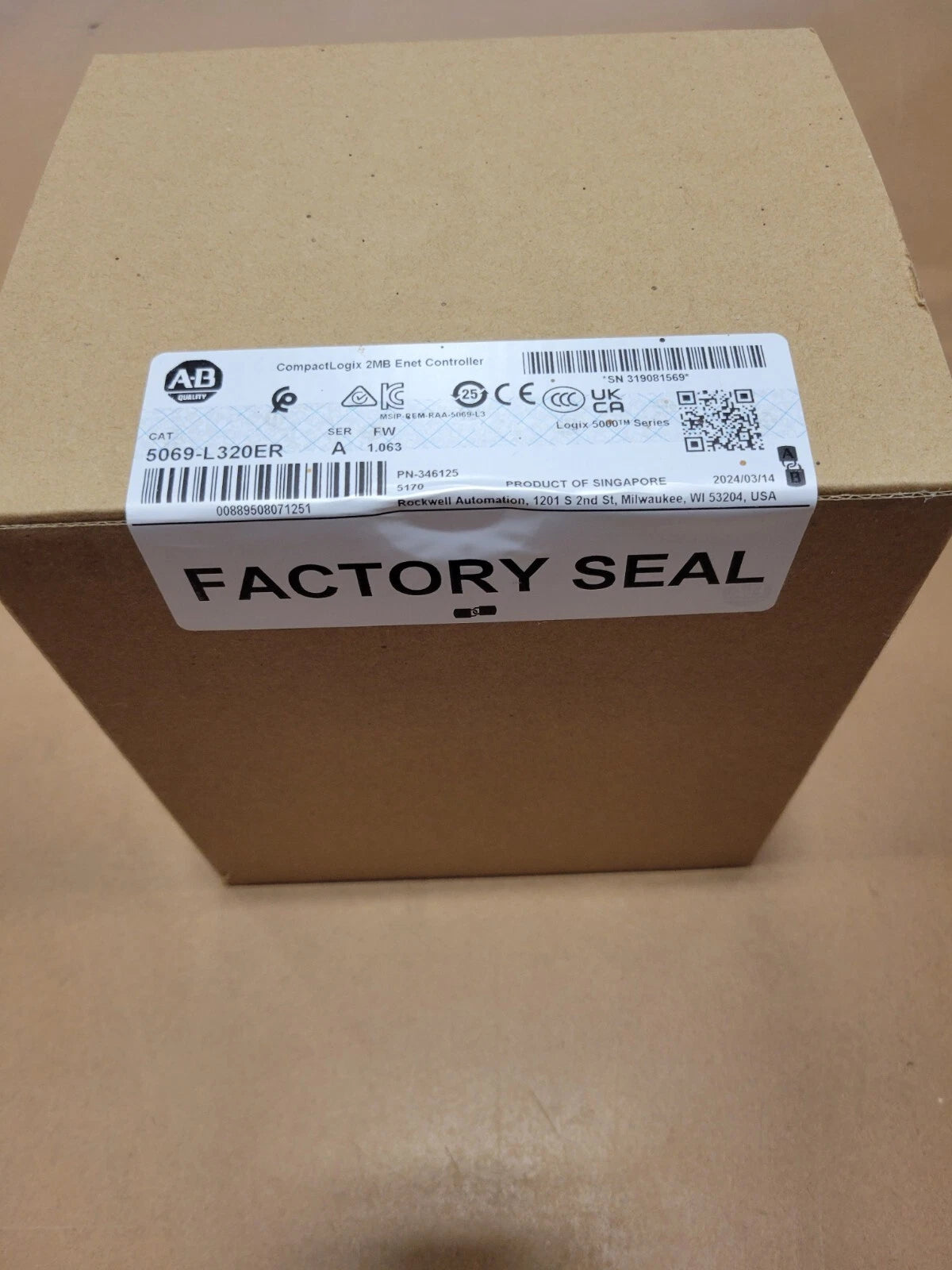 Allen-Bradley 5069-L320ER PLC Controller 2MB 40 EtherNet/IP Devices