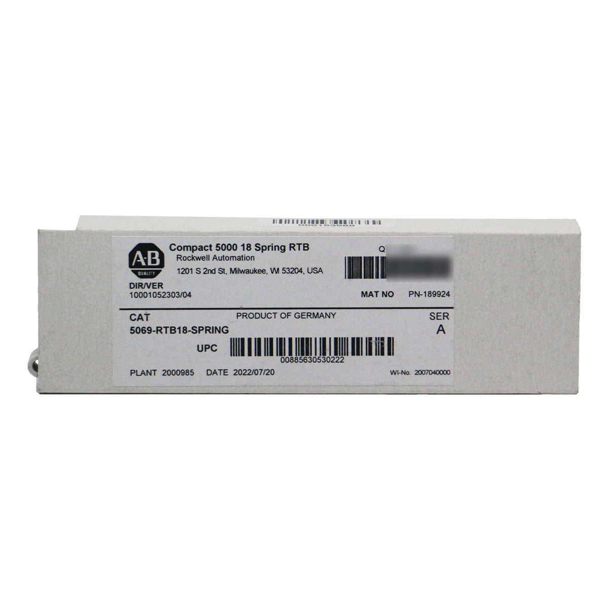 Allen-Bradley 5069-RTB18-SPRING Terminal Block 18-Pin Spring 300V AC 10A