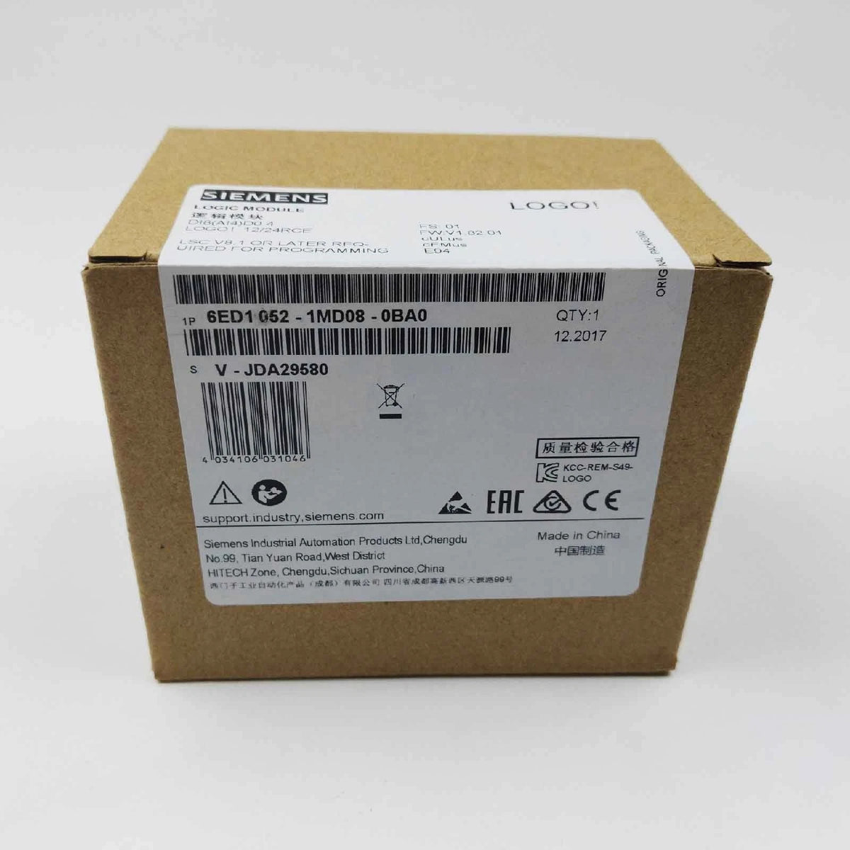 SIEMENS 6ED1052-1MD08-0BA0 Module 24VDC 8 DI 4 Relay Outputs