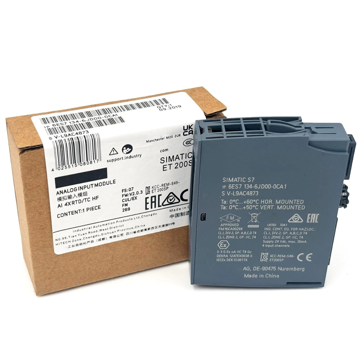 SIEMENS 6ES7134-6JD00-0CA1 Input Module 4 Analog Inputs 4-20mA