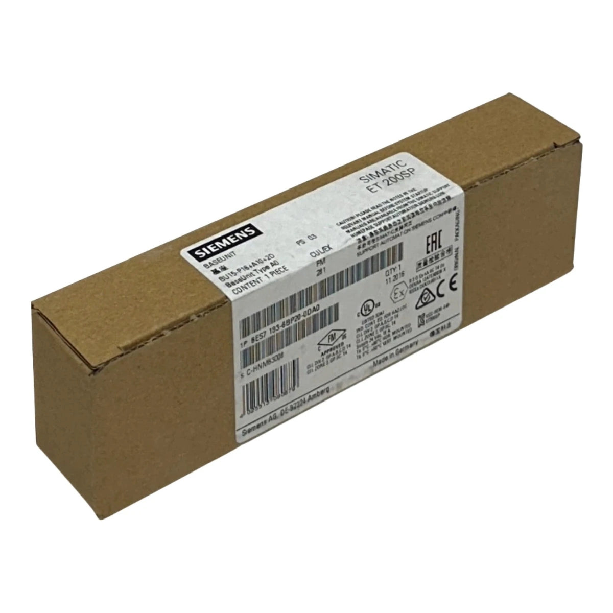 SIEMENS 6ES7193-6BP20-0DA0 PLC Module 24 VDC 15x141x35 mm