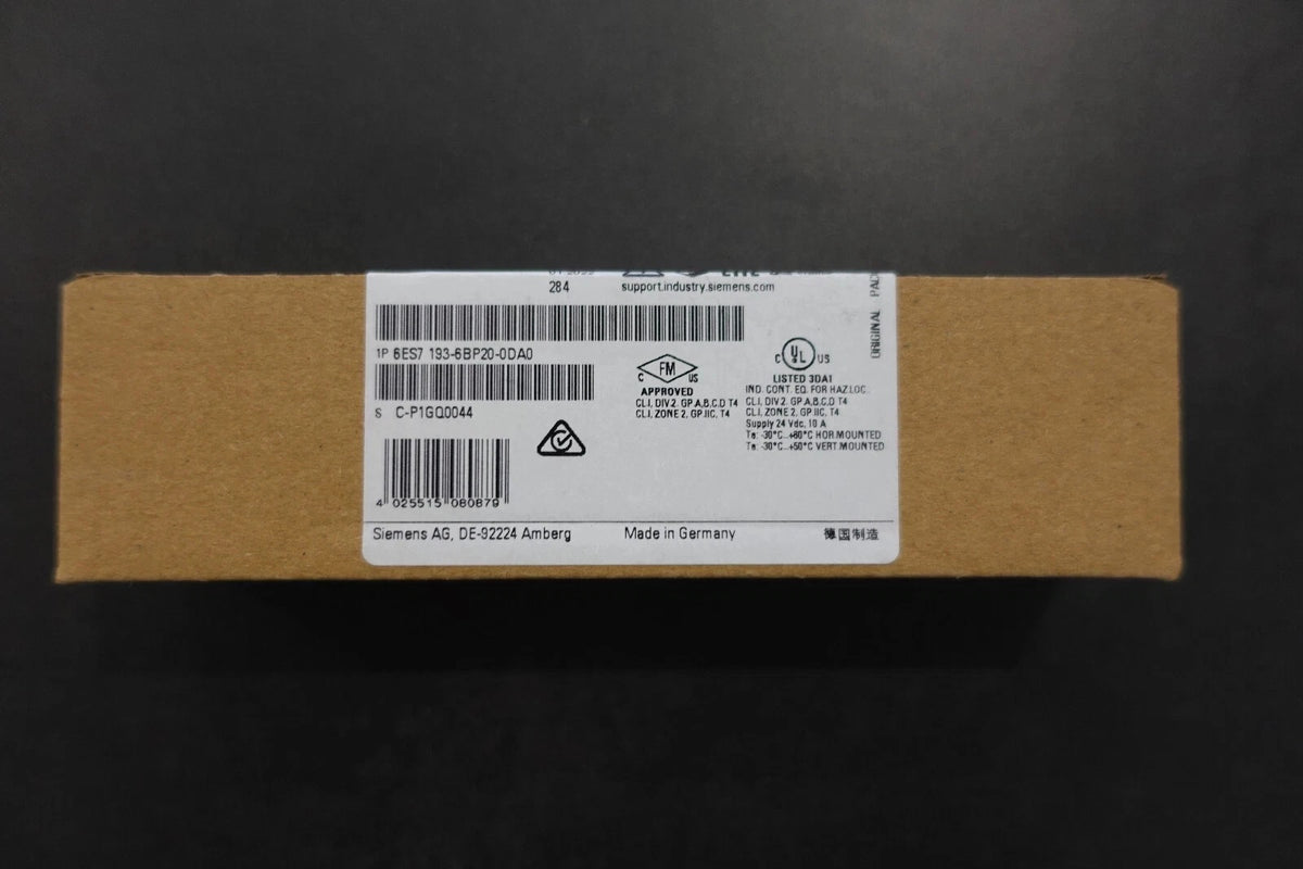 SIEMENS 6ES7193-6BP20-0DA0 PLC Module 24 VDC 15x141x35 mm