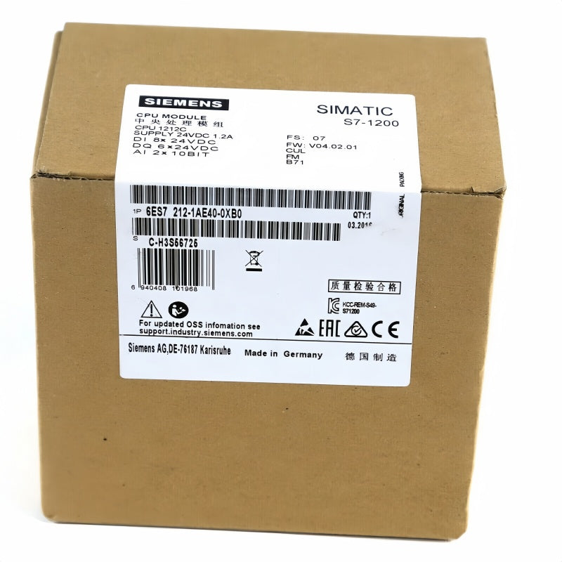 Siemens 6ES7212-1AE40-0XB0 Controller 24VDC 8DI/6DO