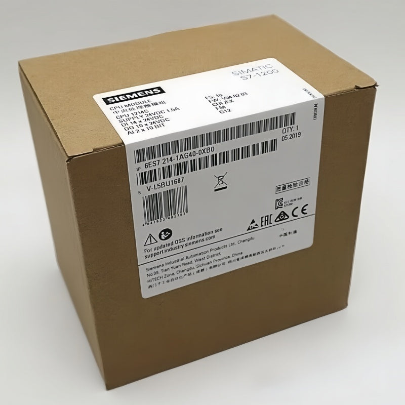 Siemens 6ES7214-1AG40-0XB0 Controller 24VDC 14I/10O 2 Analog