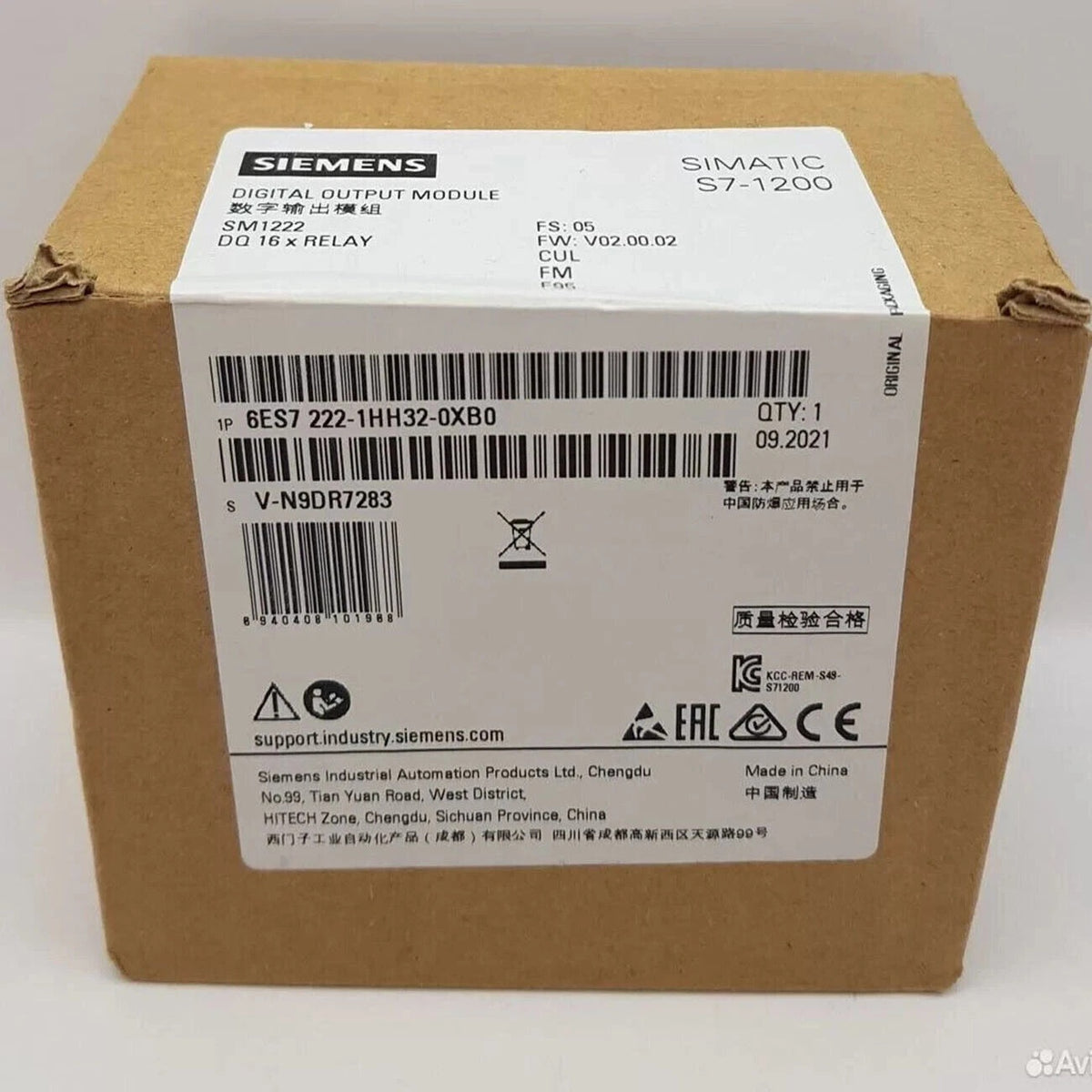 SIEMENS 6ES7222-1HH32-0XB0 Output Module 16 Relay Outputs