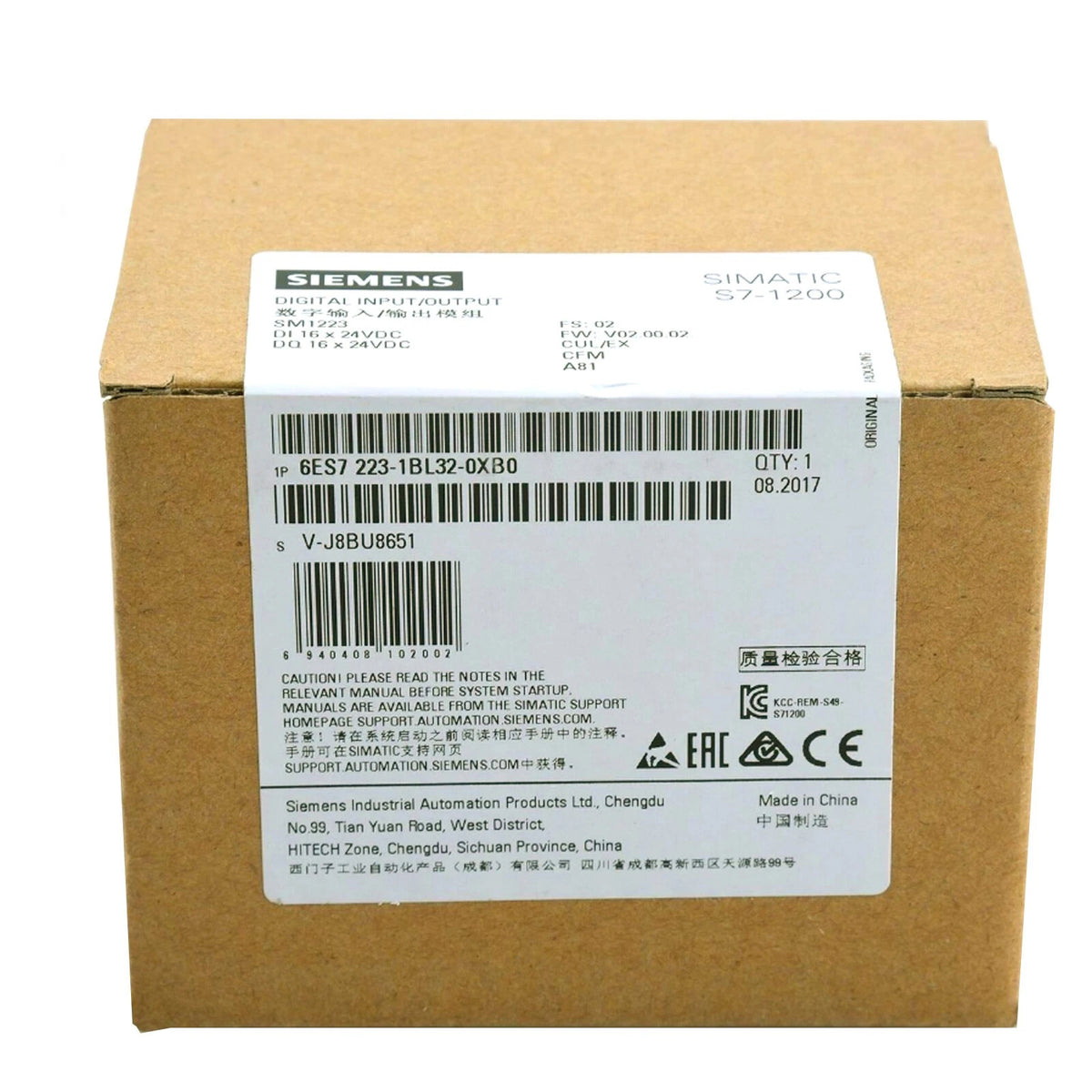SIEMENS 6ES7223-1BL32-0XB0 PLC Module 24VDC 16 DI 16 DO