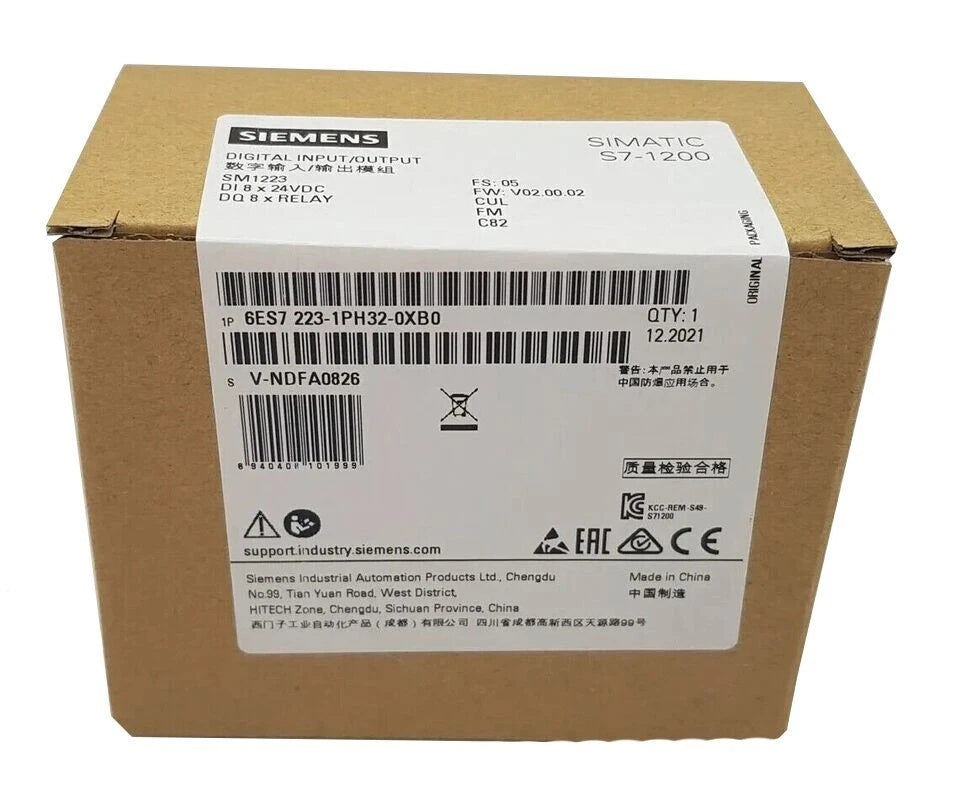 SIEMENS 6ES7223-1PH32-0XB0 PLC Module 24VDC 8 DI 8 Relay Outputs
