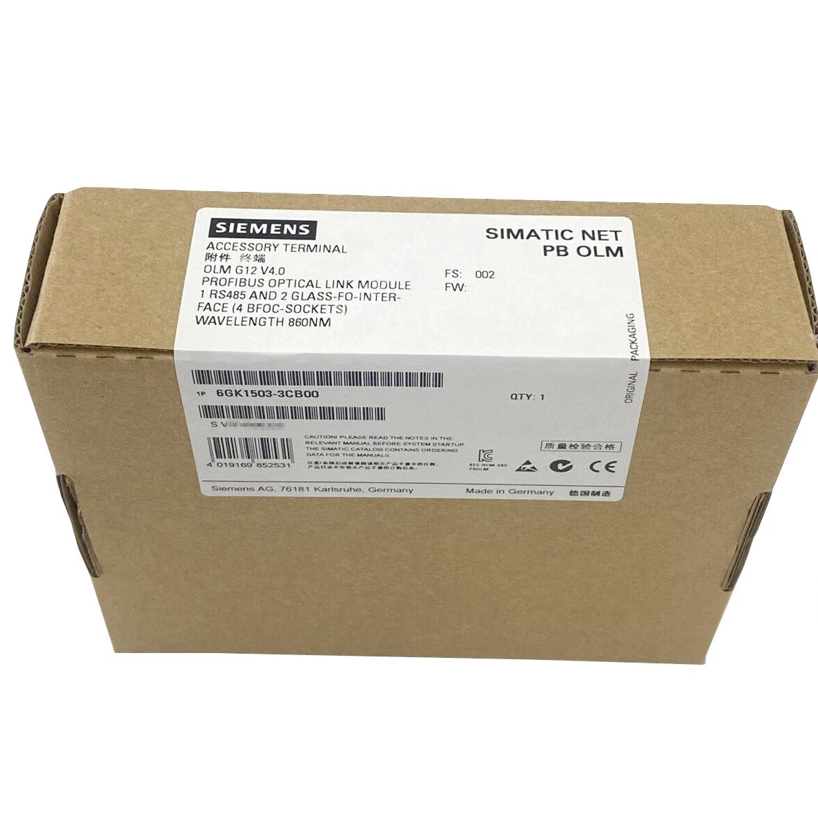 SIEMENS 6GK1503-3CB00 PLC Module PROFIBUS Optical Link Module