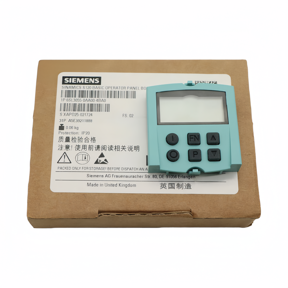SIEMENS 6SL3055-0AA00-4BA0 Basic Operator Panel BOP20 2-Line 6-Key