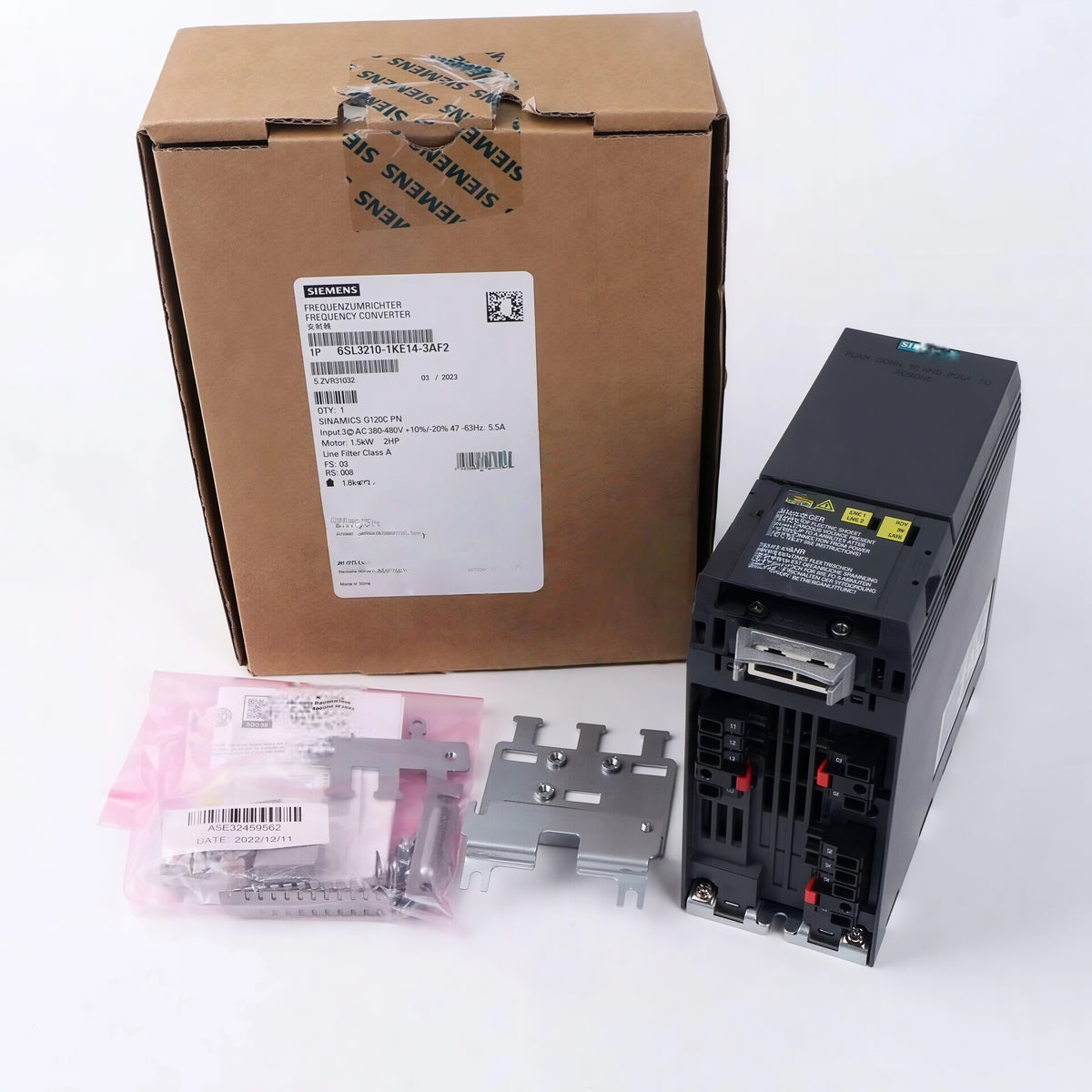 SIEMENS 6SL3210-1KE14-3AF2 SINAMICS G120C Inverter 1.5kW 380-480VAC PROFINET