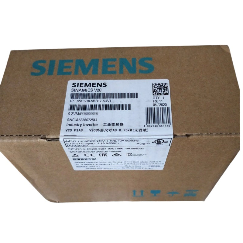 SIEMENS 6SL3210-5BB17-5UV1 Variable Frequency Drive 0.75kW 200-240V