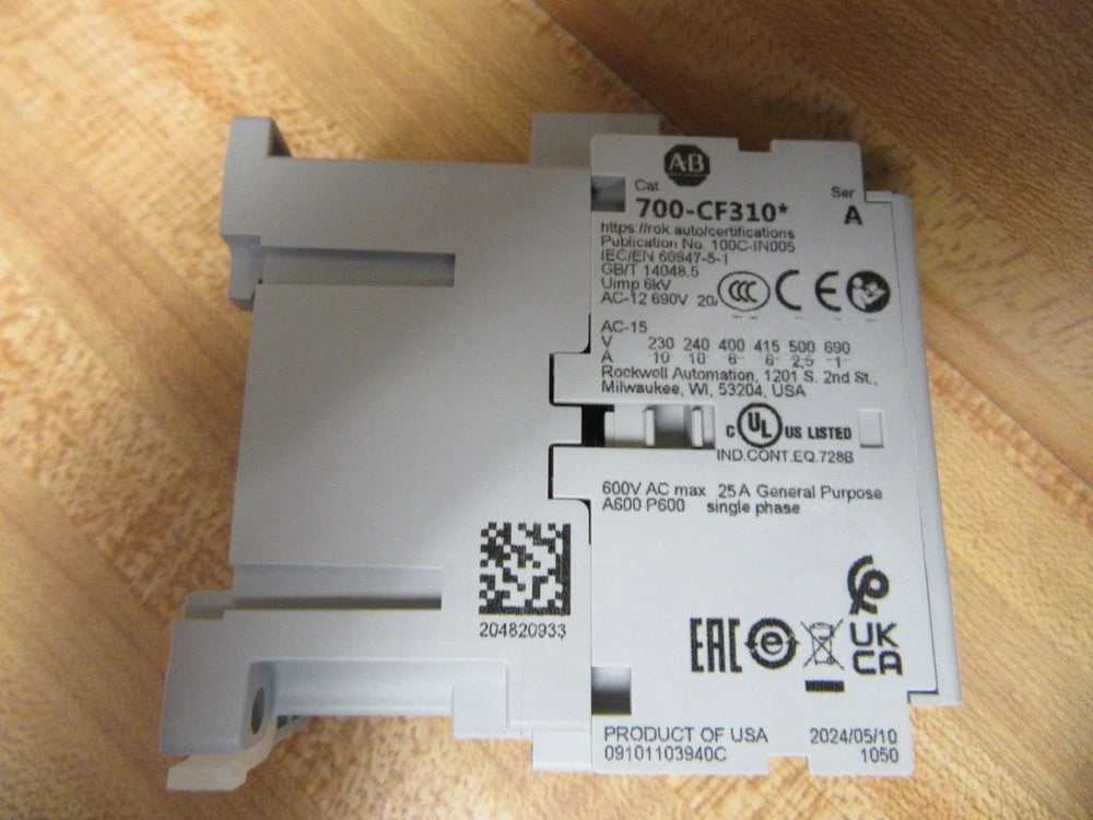 Allen-Bradley 700-CF310EJ Control Relay 3NO 1NC 24V DC Screw Terminal