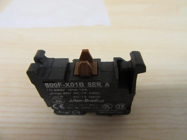 Allen-Bradley 800F-X01 Contact Block 1NC 10A 600V Screw Terminal