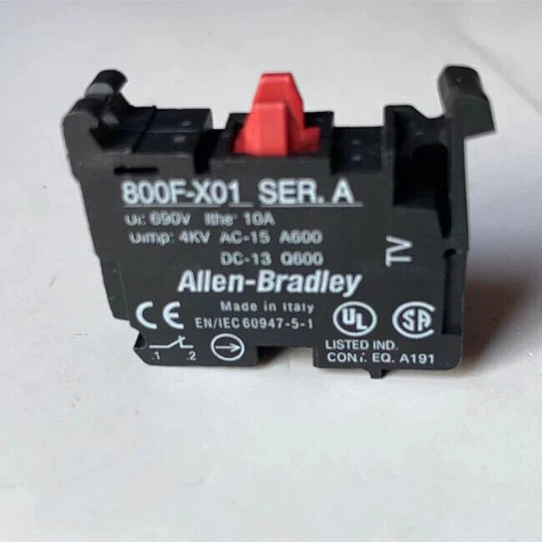 Allen-Bradley 800F-X01 Contact Block 1NC 10A 600V Screw Terminal